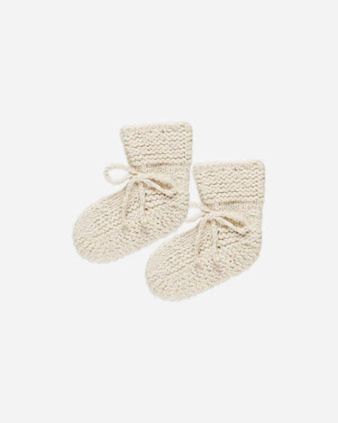 Knit Booties | Natural Speckle