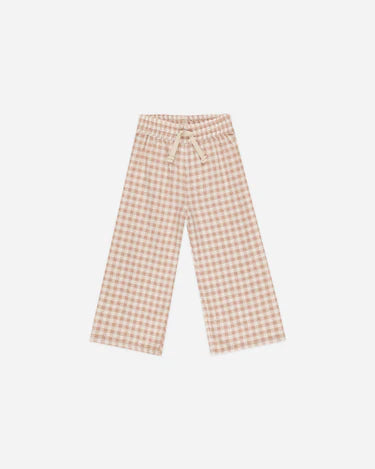 Wide Leg pant | Pink Gingham