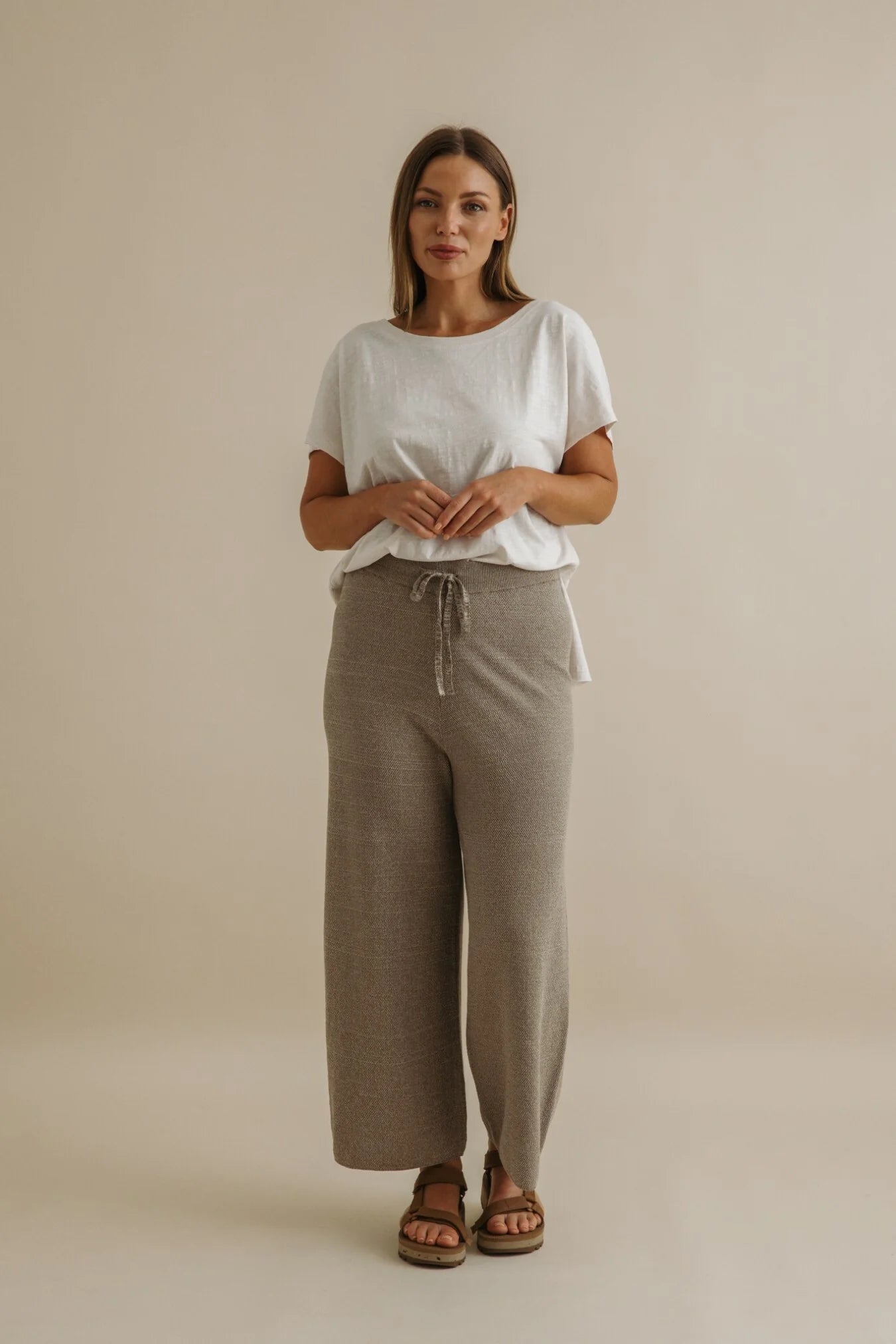 Retreat Cotton Twist / Full Length Pant - Vintage Khaki + Silver