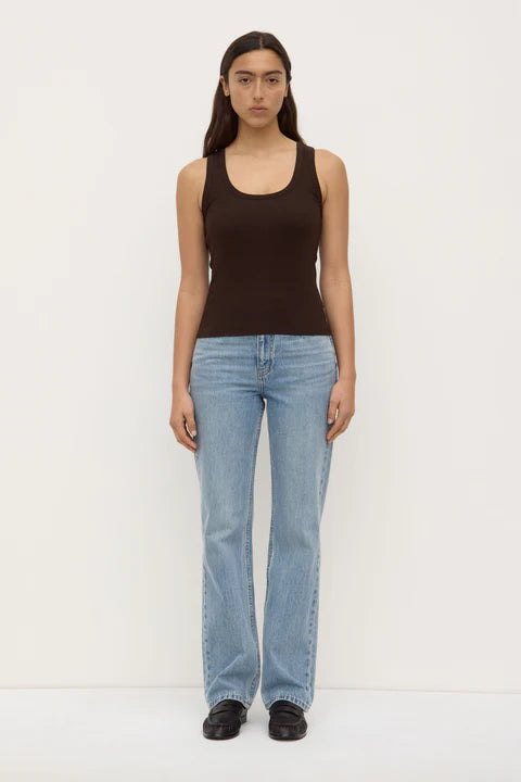 Robyn / Scoop Neck Rib Tank - Ganache