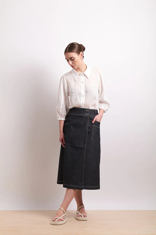 Pin Tuck Shirt / White
