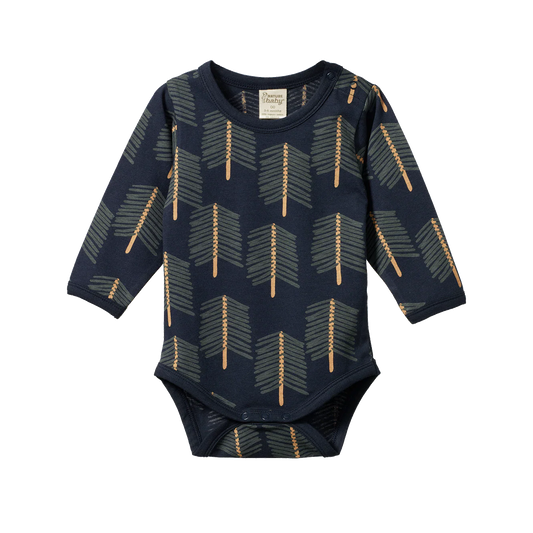Stretch Jersey Long Sleeve Bodysuit / Bramblewood