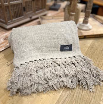 Harlow  Linen Throw | Natural