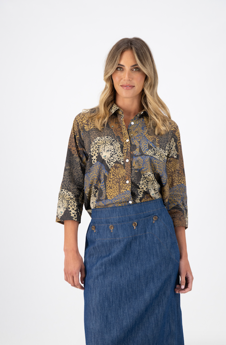 Hepburn Panorama Skirt | Mid Wash Denim