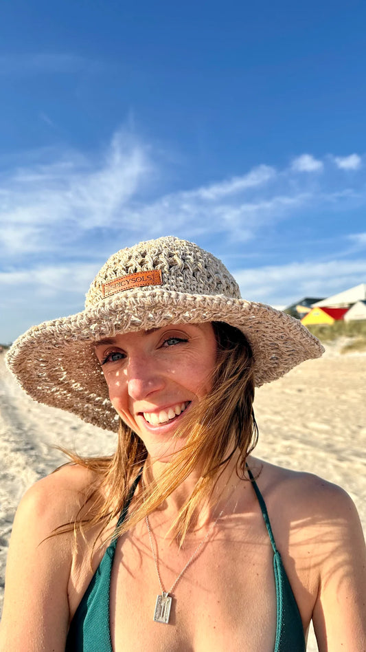 Hemp Hat Beige| Crochet Brim