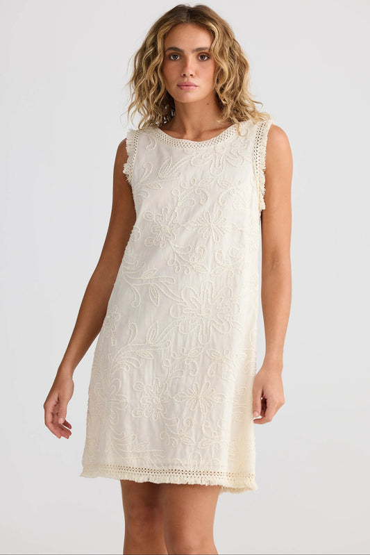 Chantilly Dress / Natural Embroidery