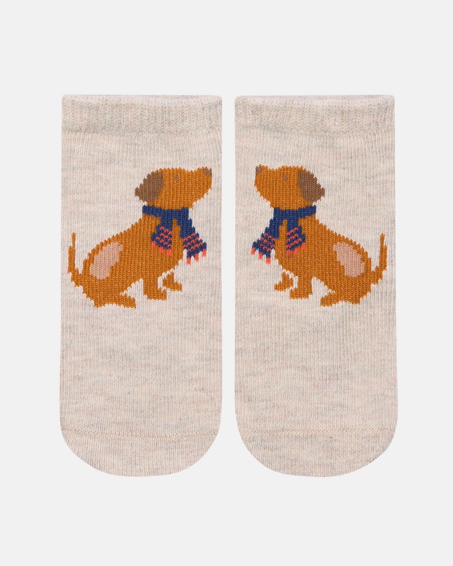 Organic Ankle Socks Jacquard / Puppy Dog