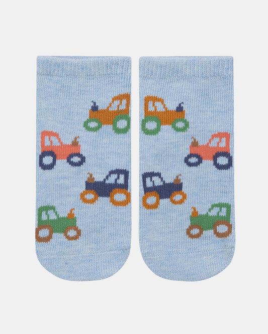 Organic Socks Ankle Jacquard / Tiny Tractors