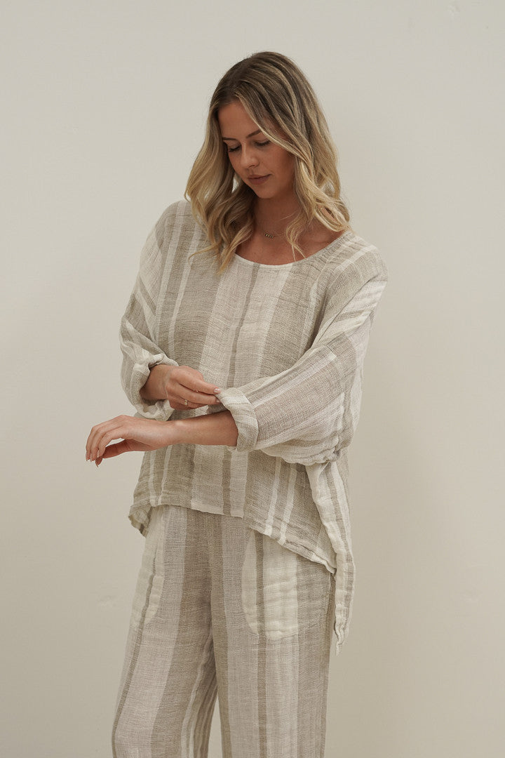 Valentina Top / Natural Stripey