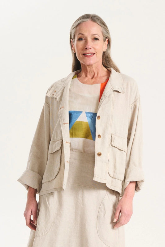 Billie Jacket / Venice Beach - Oat in Linen