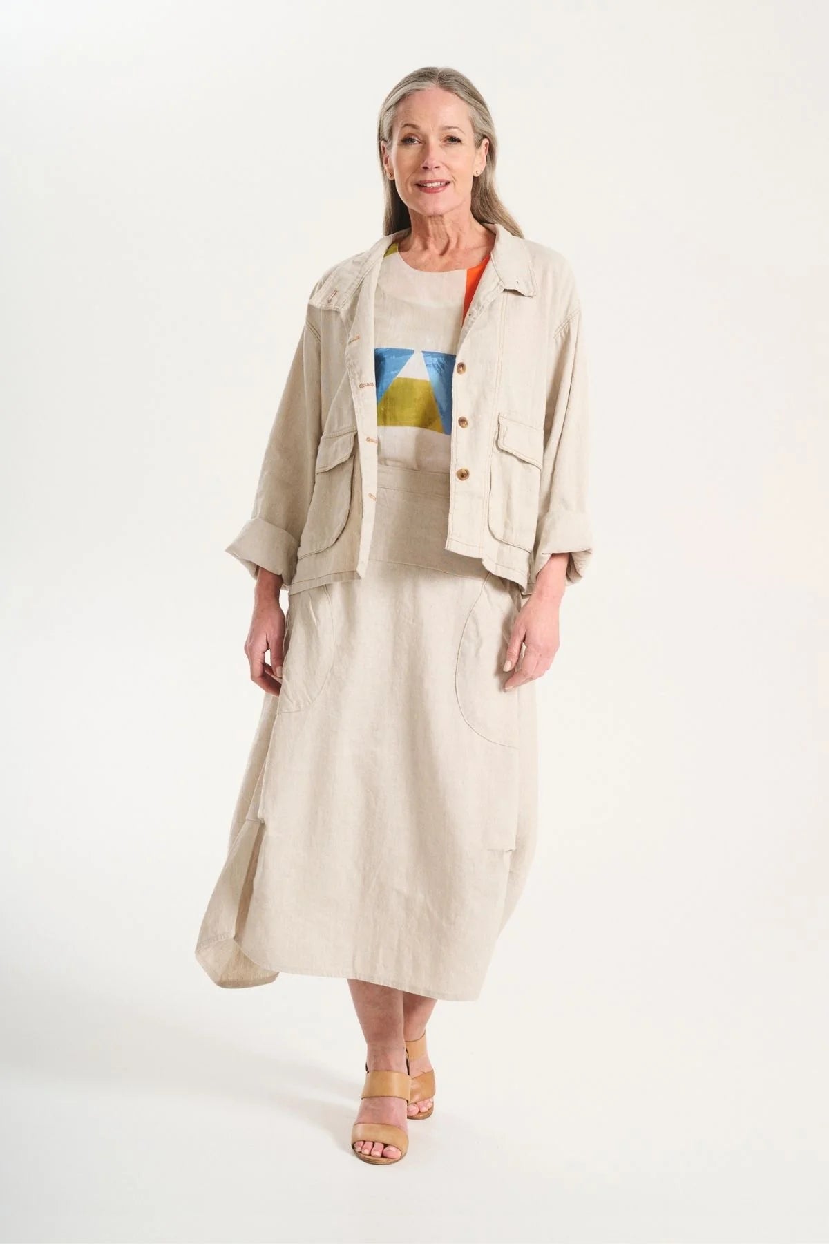 Milwaukee Venice Beach Skirt / Oat in Linen