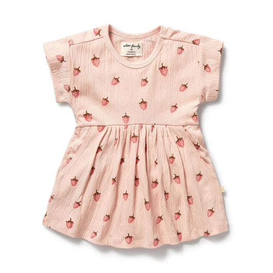 Organic Dress / Strawberry Kisses
