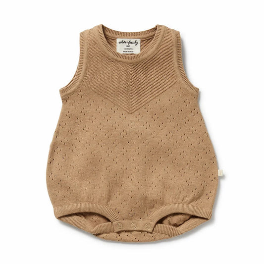 Organic Knitted Bodysuit / Oat