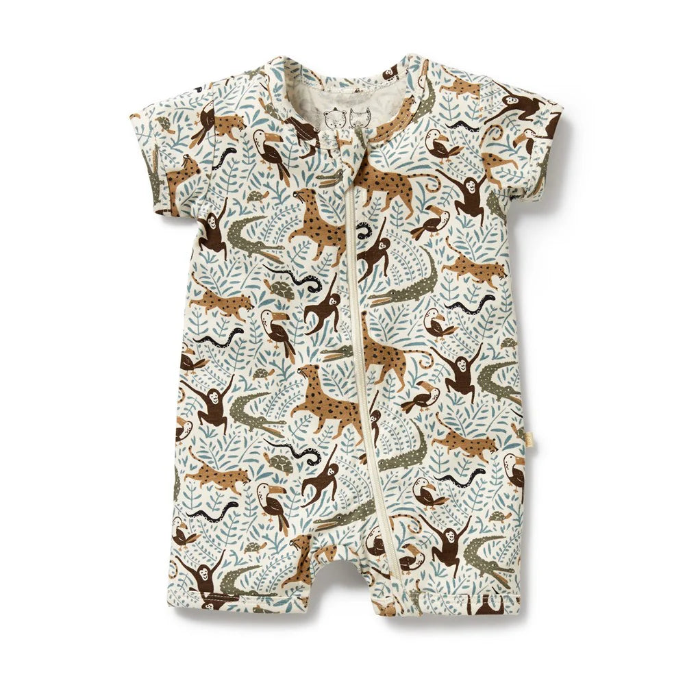 Organic Boyleg Zipsuit / Mini Jungle