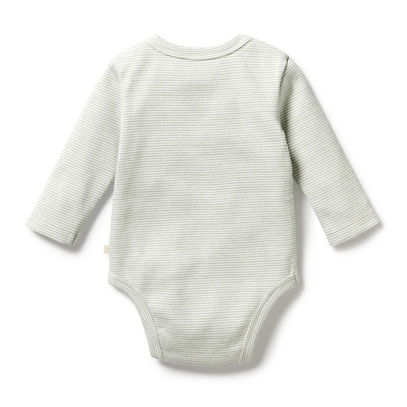 Organic Stripe Rib Long Sleeved Bodysuit / Fern