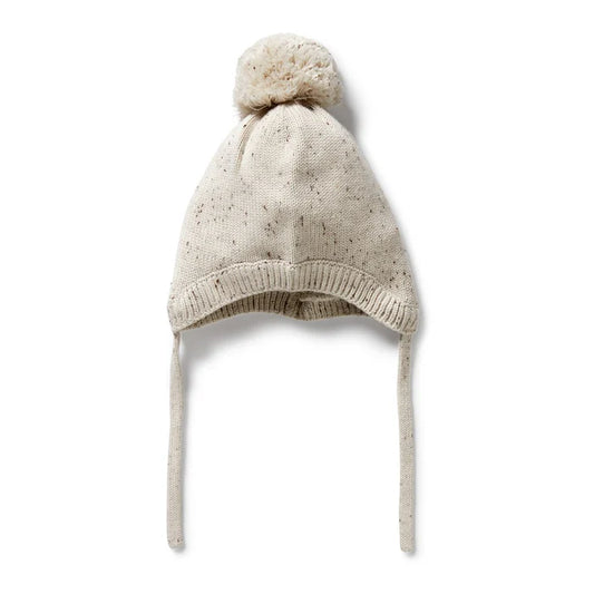 Organic Knitted Bonnet | Cookie Cream