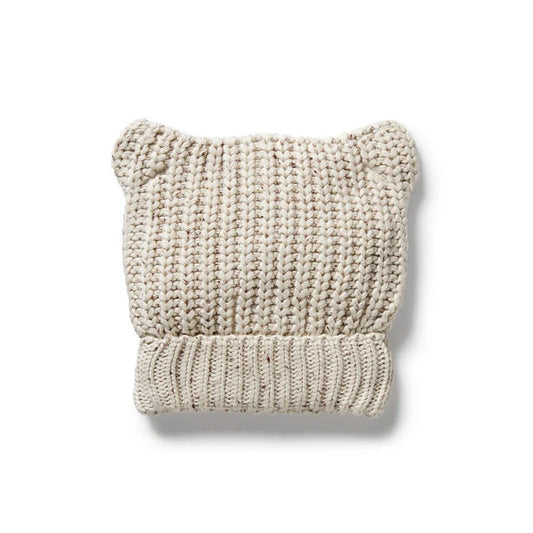 Organic Knitted Bear Hat | Cookies Cream
