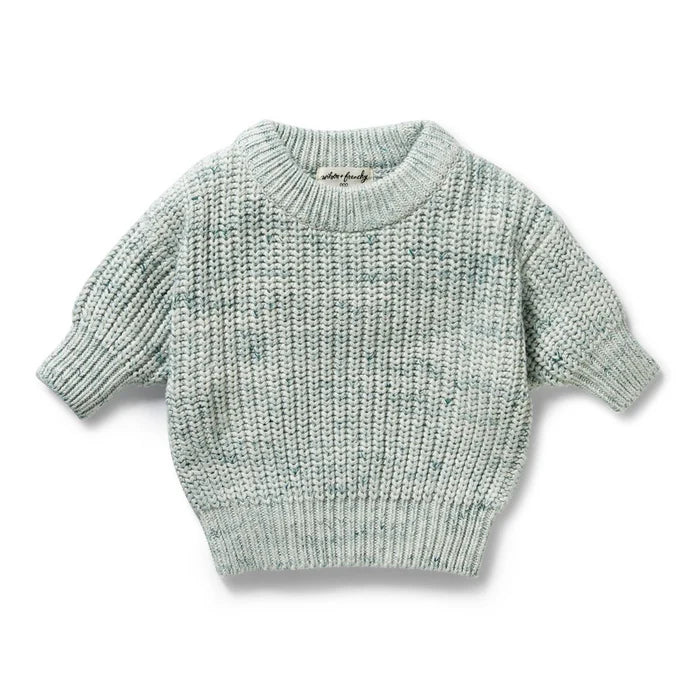 Organic Knitted Jumper | Moss Speckle