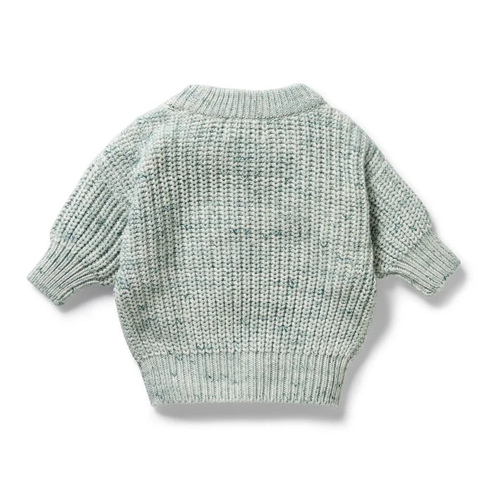 Organic Knitted Jumper | Moss Speckle
