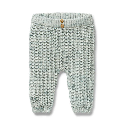 Organic Knitted Leggings | Moss Speckle