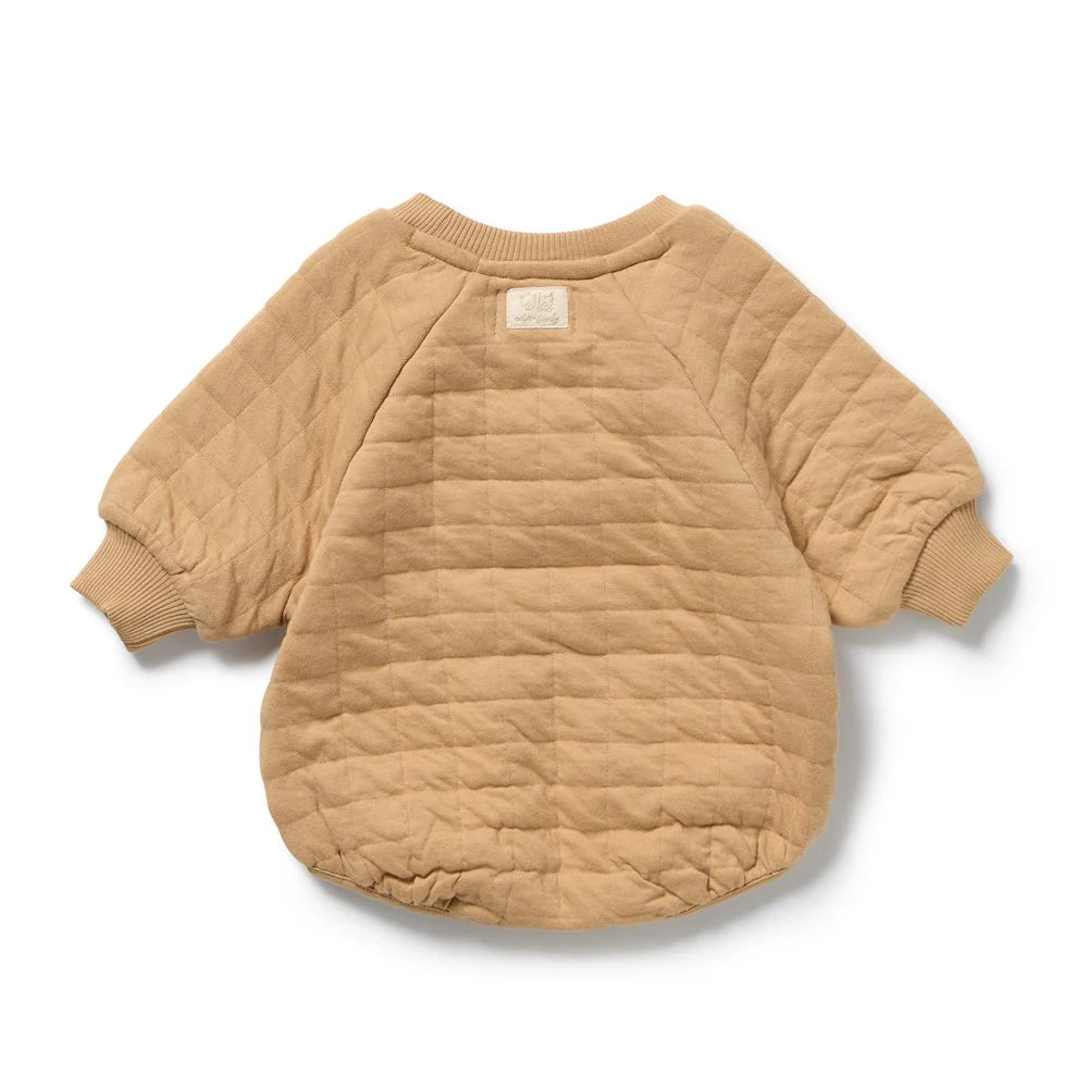 Organic Quilted Bodysuit / Honey Fawn