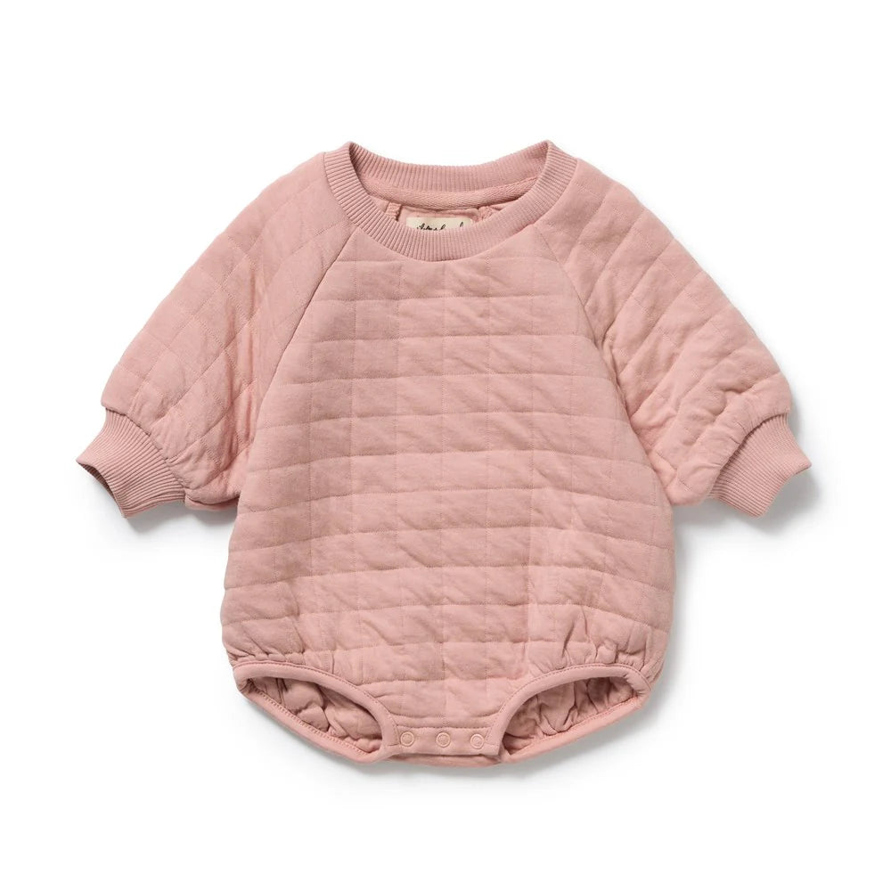 Organic Quilted Bodysuit / Rose