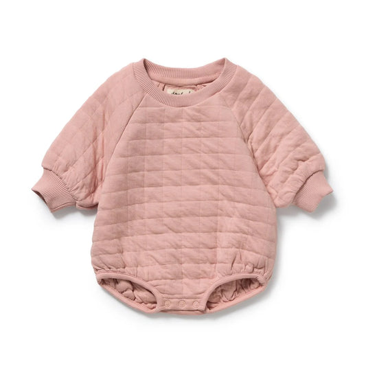 Organic Quilted Bodysuit / Rose