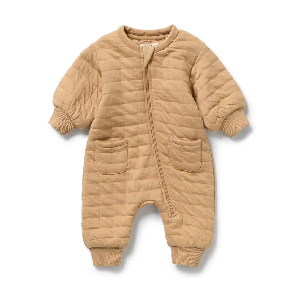 Organic Quilted Growsuit / Honey Fawn