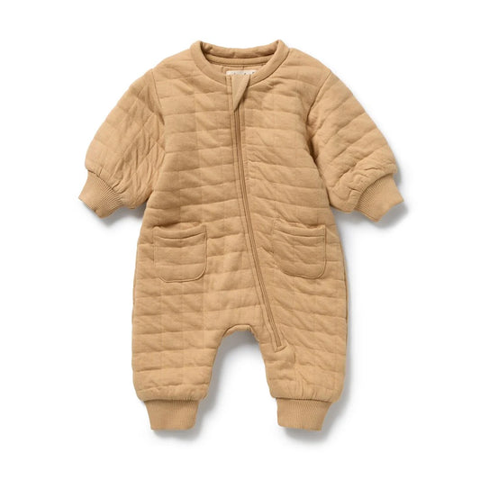 Organic Quilted Growsuit / Honey Fawn