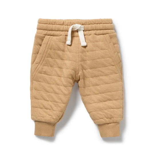 Organic Quilted Sweat Pant / Honey Fawn