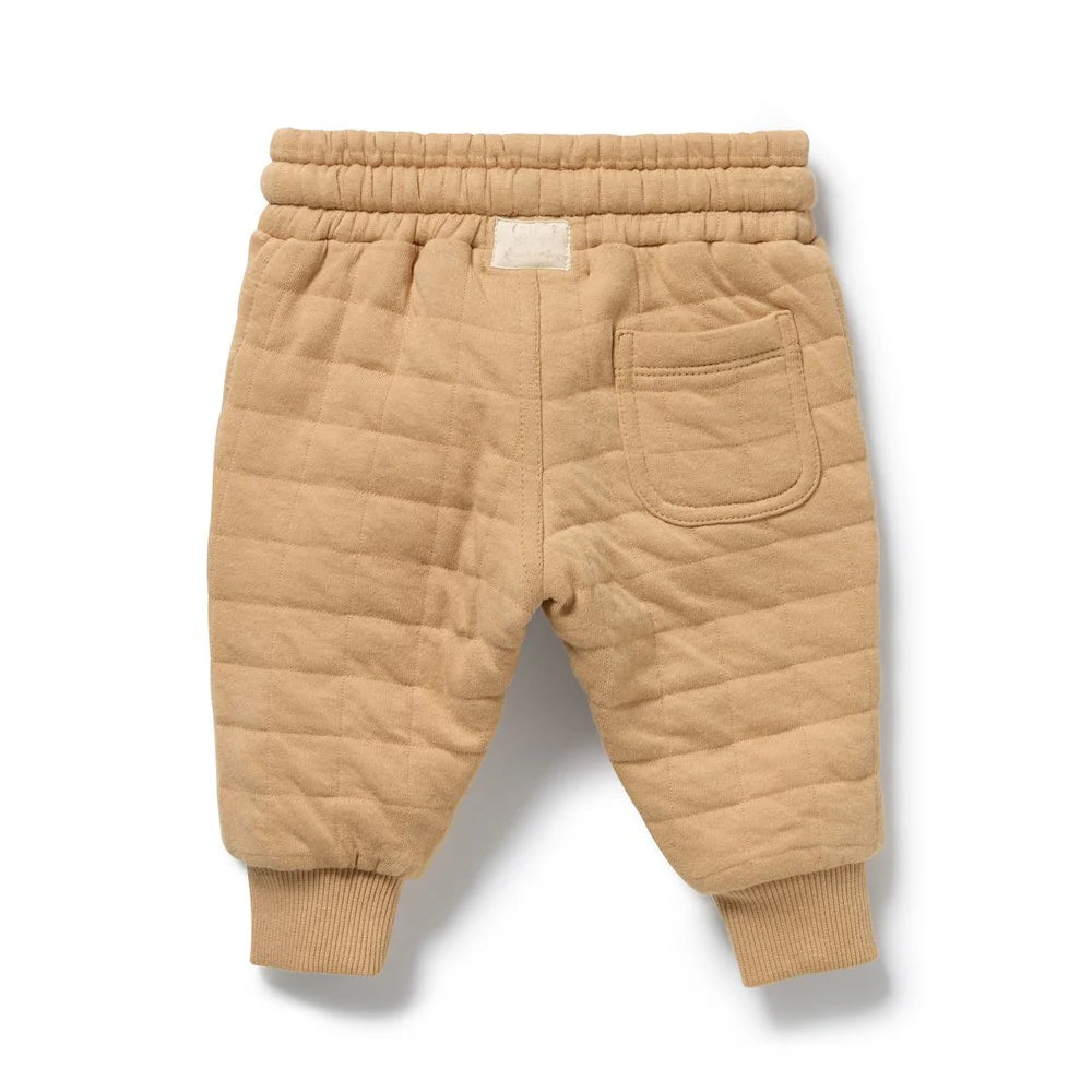 Organic Quilted Sweat Pant / Honey Fawn