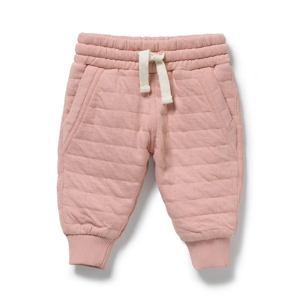 Organic Quilted Sweat Pant / Rose