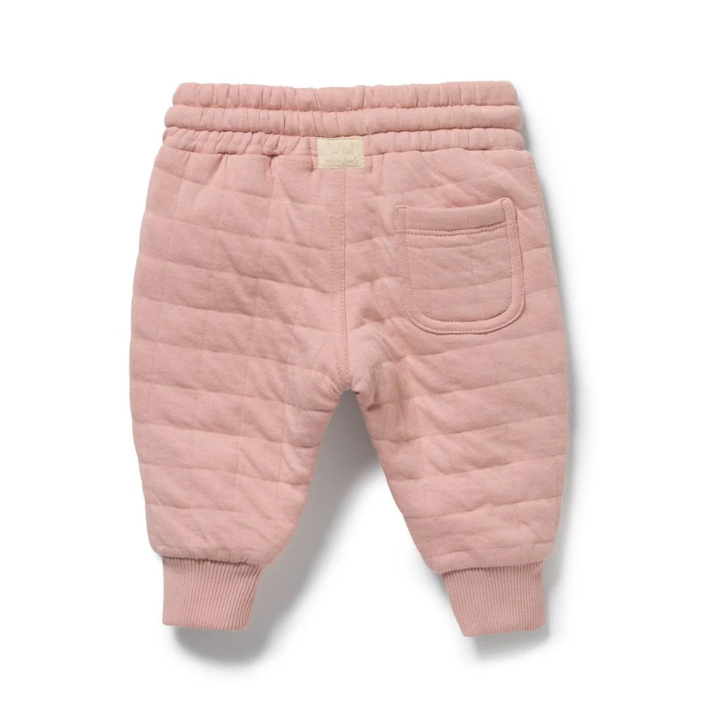 Organic Quilted Sweat Pant / Rose