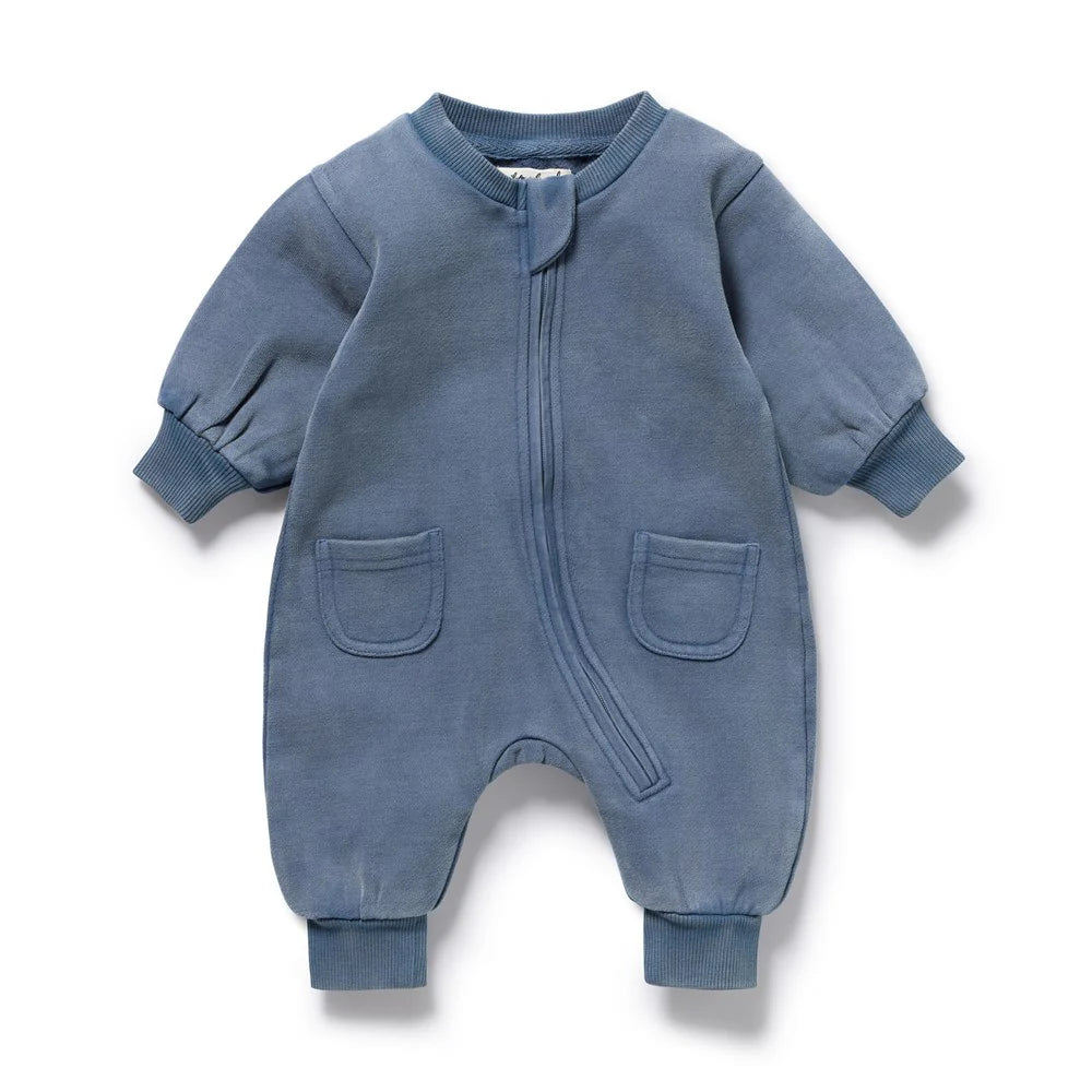 Organic Terry Growsuit / Twilight Blue
