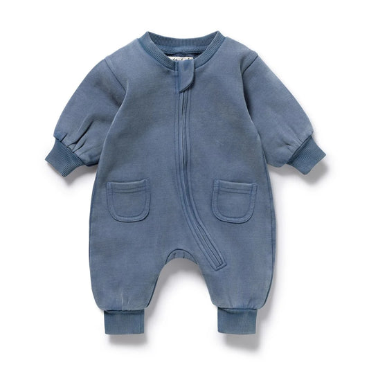 Organic Terry Growsuit / Twilight Blue