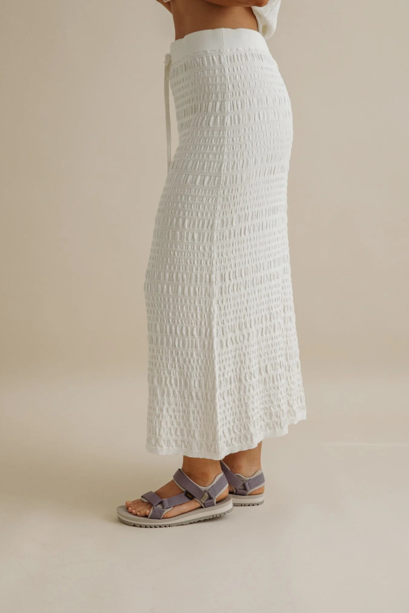 Waves Pleat Skirt / Vanille