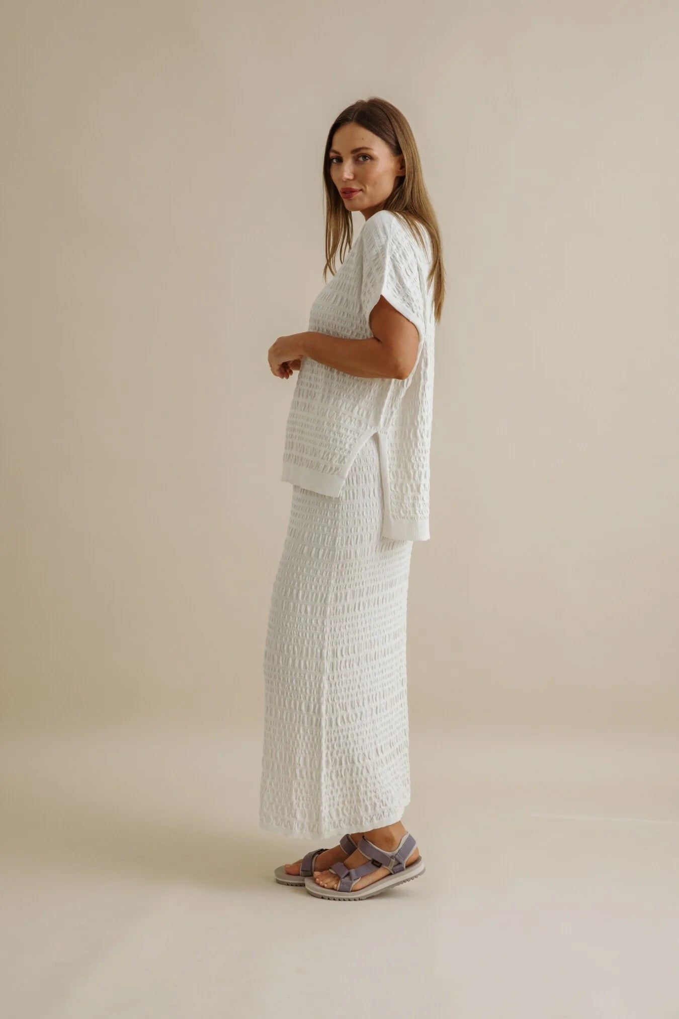 Waves Pleat Pullover / Vanille