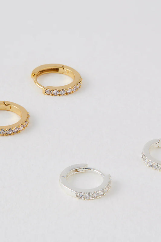 Pave Set Hoop Earrings