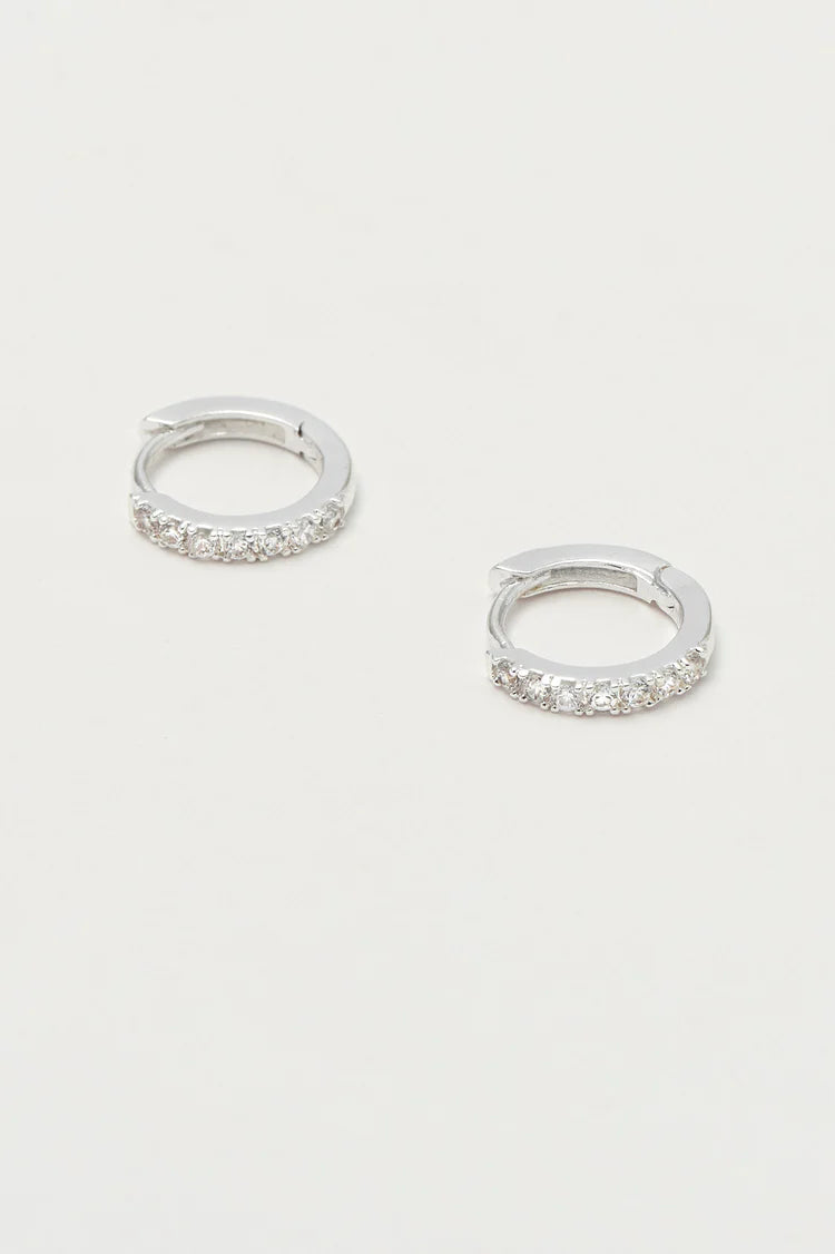 Pave Set Hoop Earrings