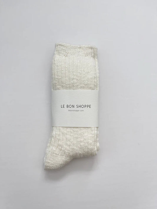 Cottage Socks | White Linen