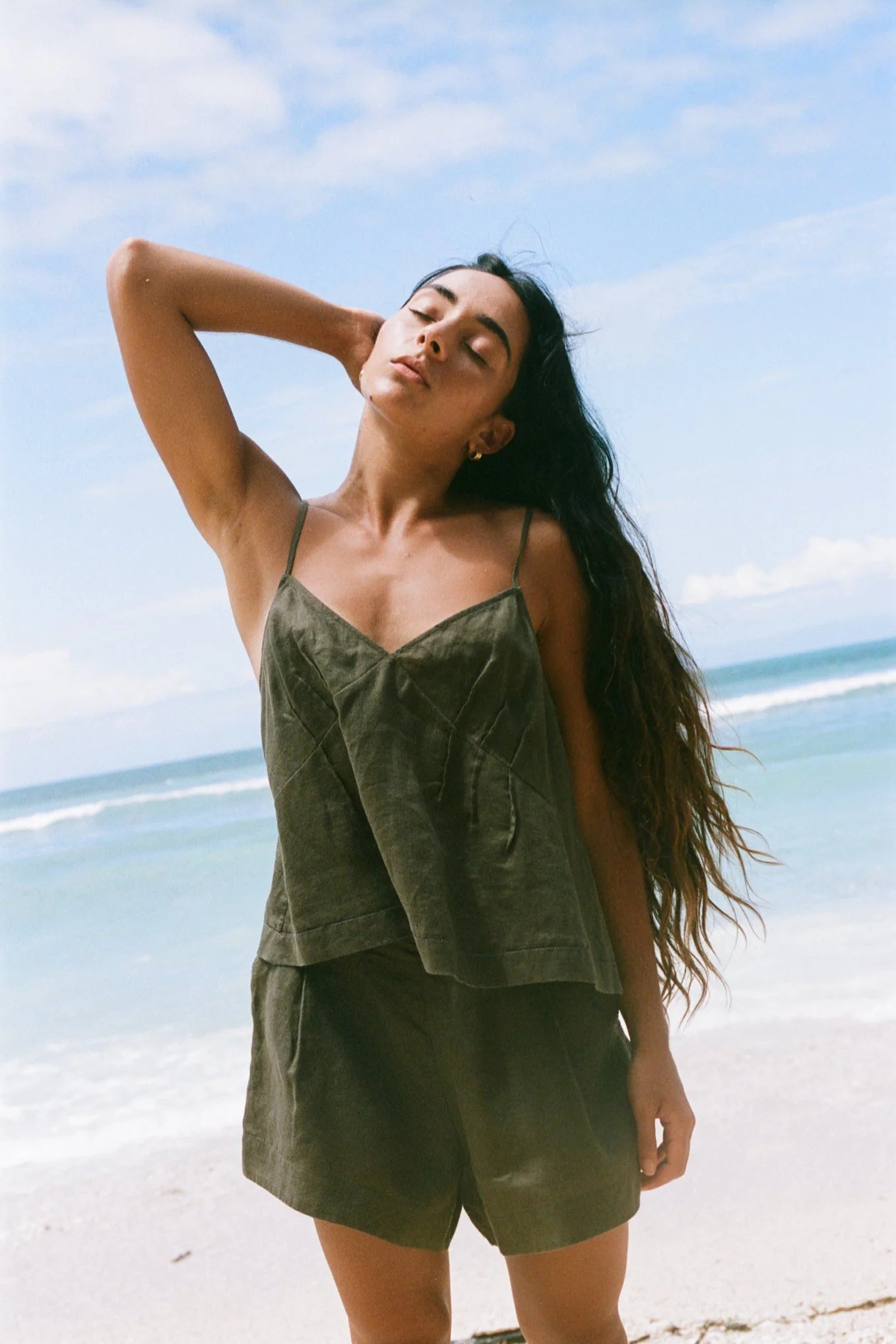 Bea Linen Cami / Khaki