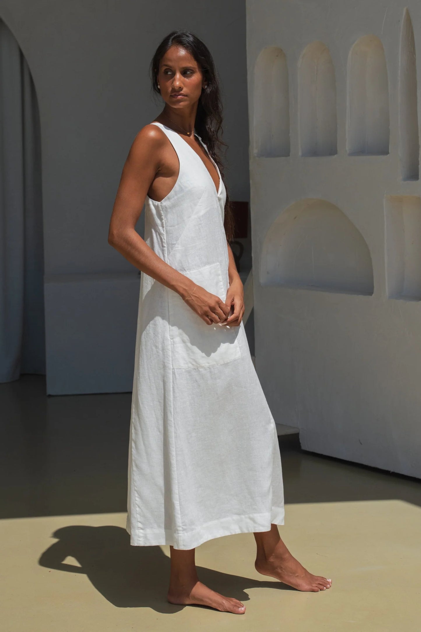 Iris Linen Dress / Ivory