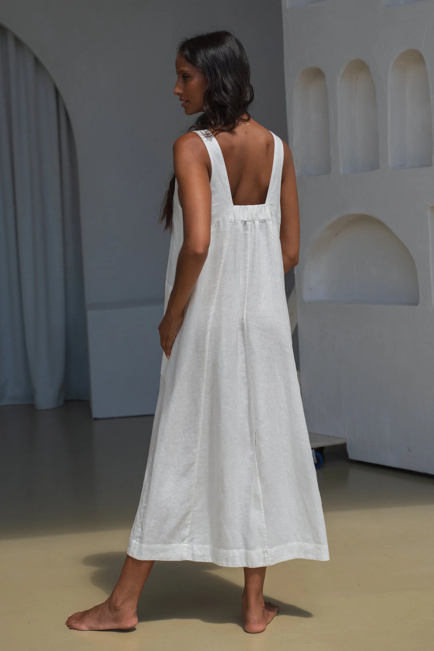 Iris Linen Dress / Ivory