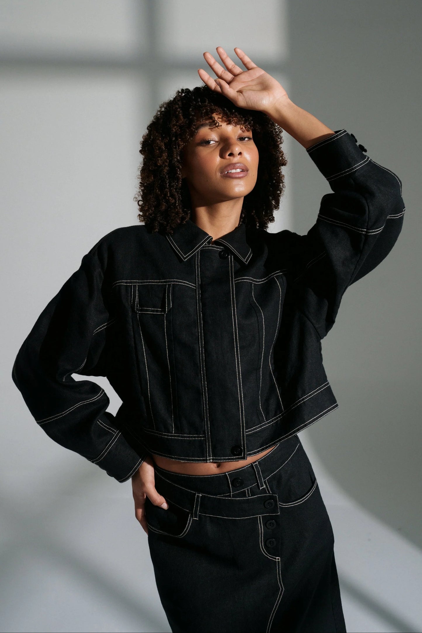 Wes Linen Jacket / Black