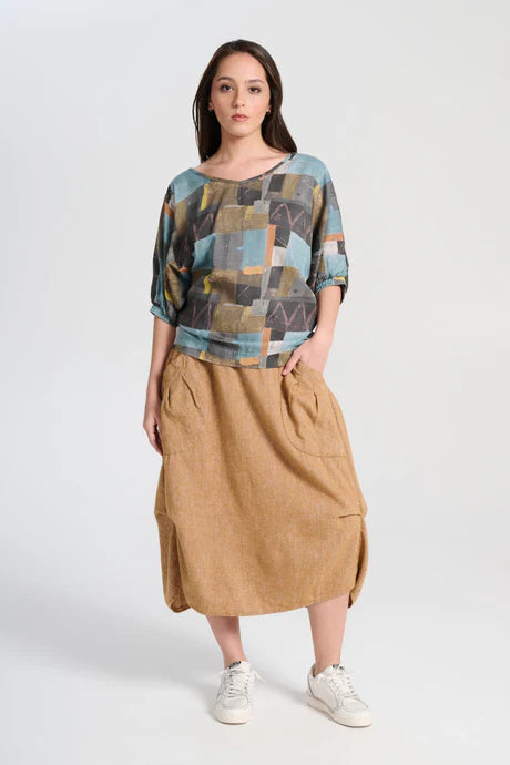 Milwaukee Haven Skirt | Mustard Wool / Linen