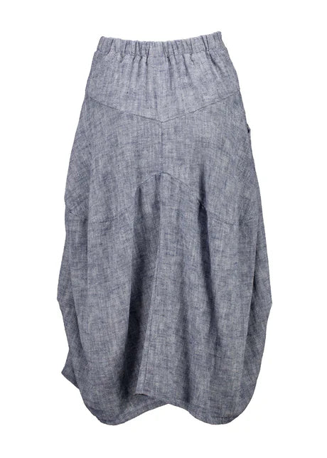 Milwaukee Panorama Skirt | Navy Herringbone Linen