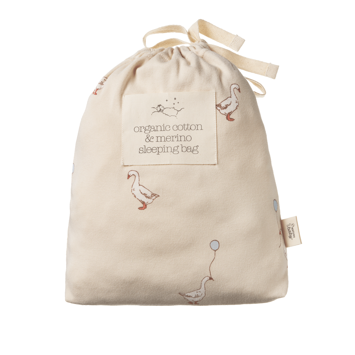 Sleeping Bag / Organic Cotton & Merino - Goose Lullaby Print