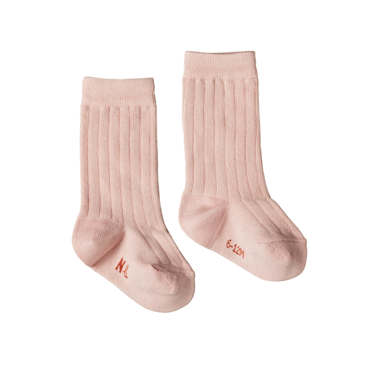 Rib Socks / Organic Cotton - Rose Bud