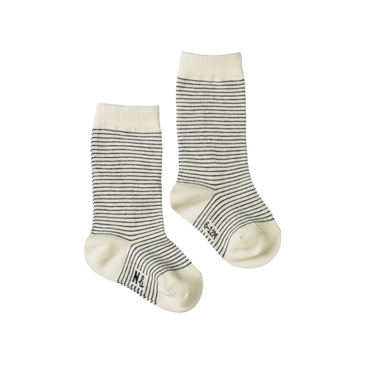 Socks / Organic Cotton - Navy Stripe