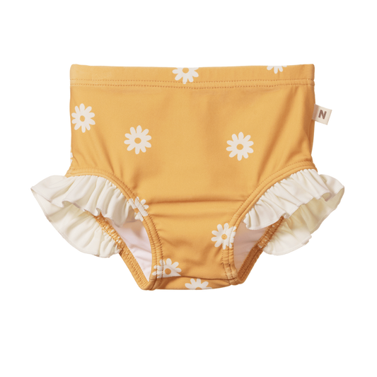 Ruffle Swim Shorts | Chamomile Sunshine Print